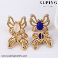 91609 Pendiente de la piedra preciosa de la nueva manera de Xuping, pendientes artificiales del diamante de la mariposa del diamante
